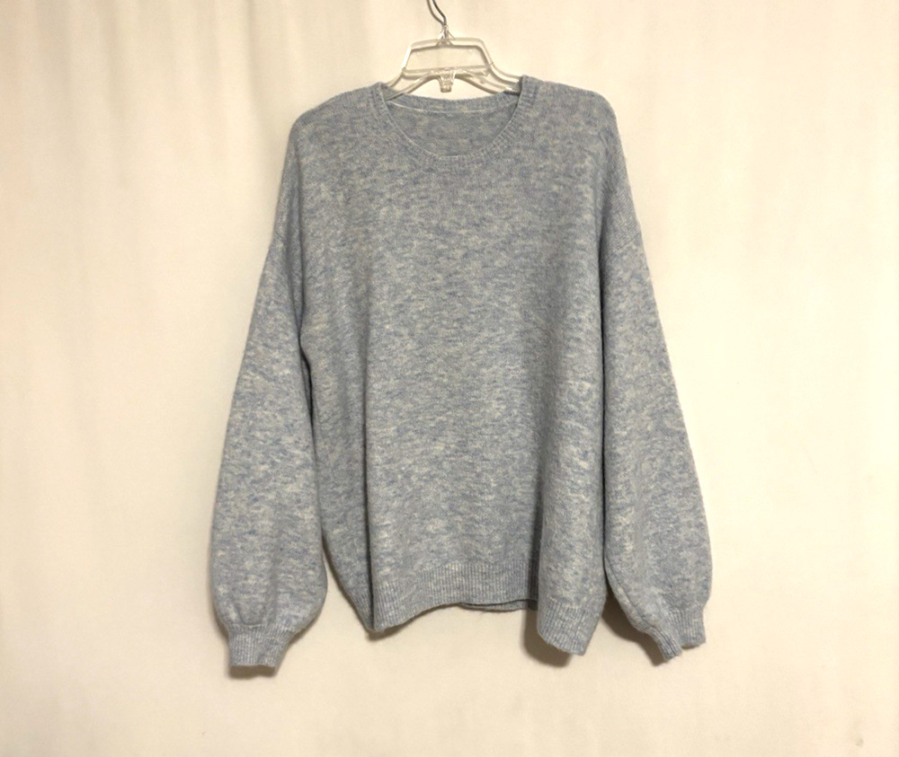 Daily Drills Sweater XS S Alpaca Wool Blue Unisex Oversized Crew Neck